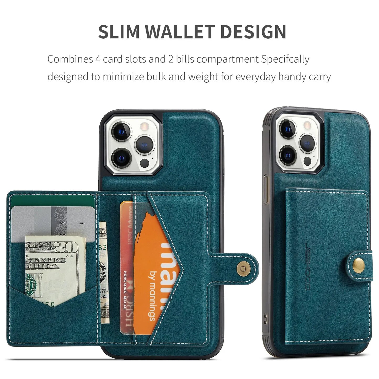Estuche de cuero magnético de lujo para iPhone