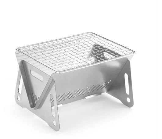 Estufa Plegable Exterior de Acero Inoxidable con Parrilla