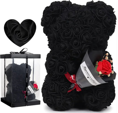 ❤️🌹🐻Oso de rosas con flores frescas preservadas🌹🐻❤️