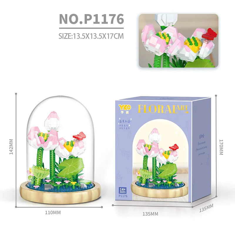 🌿🧱🌹Bloques de construcción de ramo de flores🌹🧱🌿