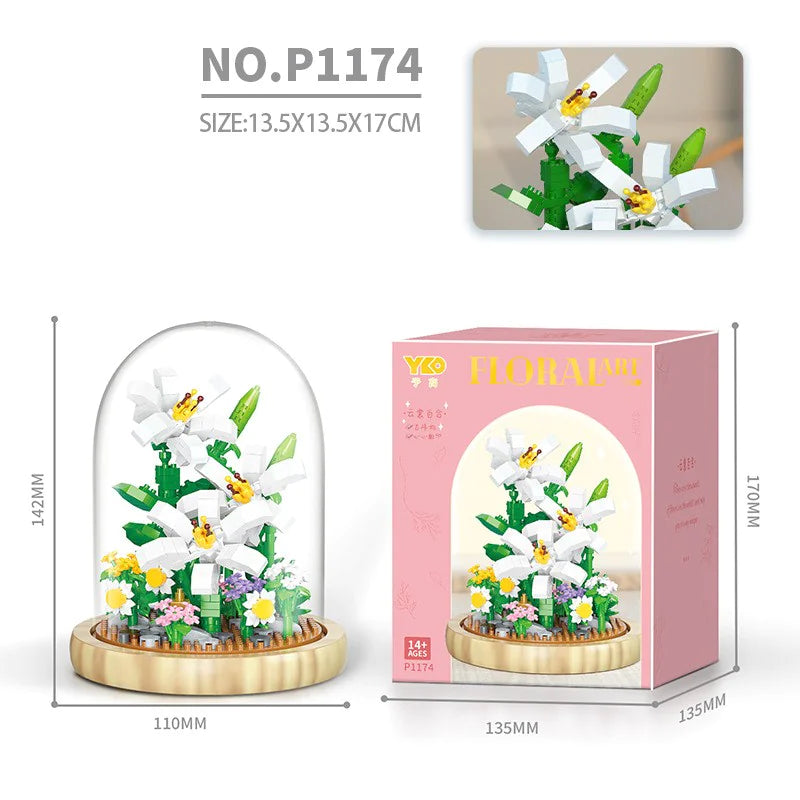 🌿🧱🌹Bloques de construcción de ramo de flores🌹🧱🌿