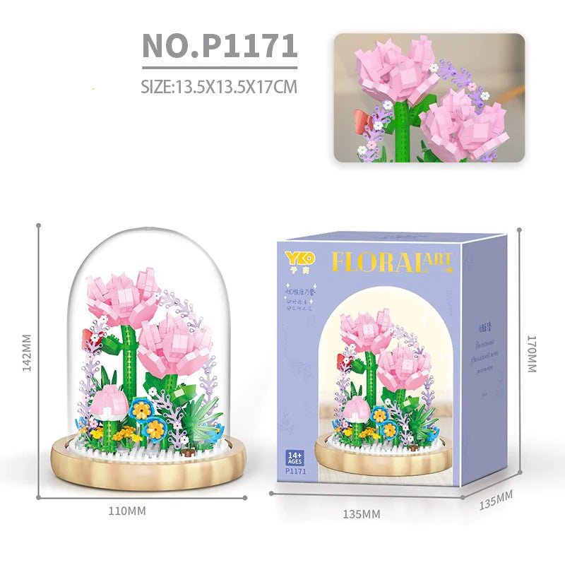 🌿🧱🌹Bloques de construcción de ramo de flores🌹🧱🌿