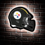 Ultra-thin Evergreen LED Light NFL Pittsburgh Steelers | Life-size helmet replica | 49.5 x 38cm