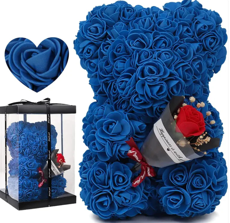 ❤️🌹🐻Oso de rosas con flores frescas preservadas🌹🐻❤️