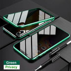 Double-sided magnetic metal tempered glass phone case
