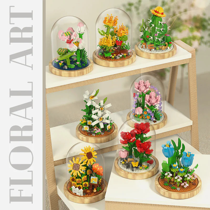 🌿🧱🌹Bloques de construcción de ramo de flores🌹🧱🌿