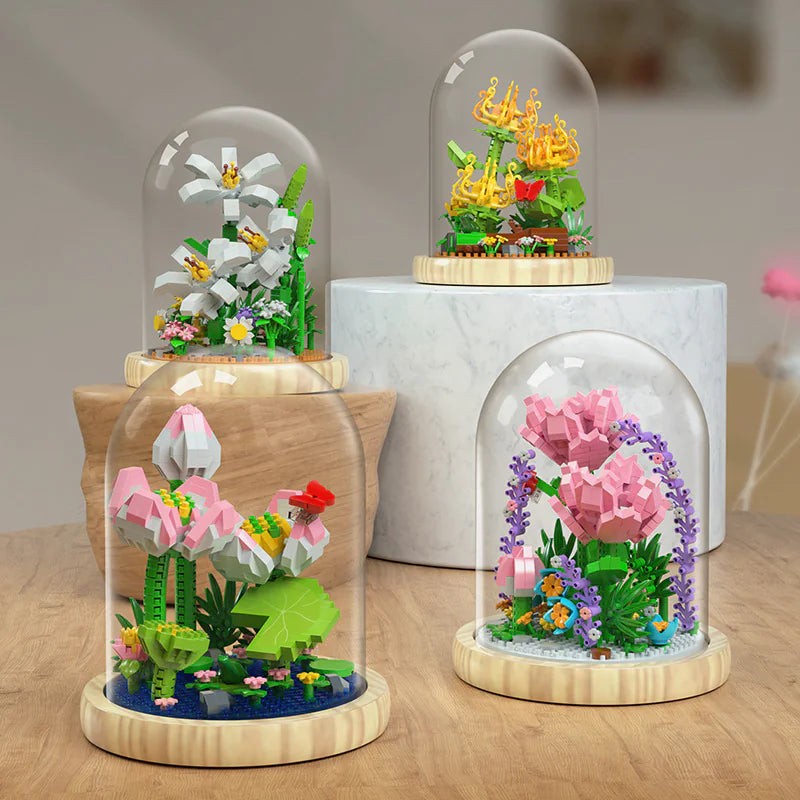 🌿🧱🌹Bloques de construcción de ramo de flores🌹🧱🌿
