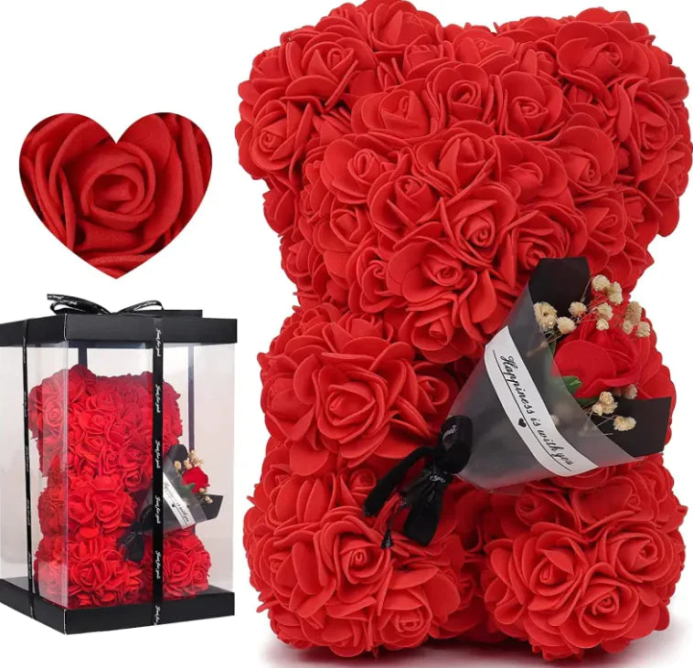❤️🌹🐻Rose bear with preserved fresh flowers🌹🐻❤️
