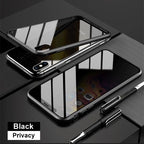 Double-sided magnetic metal tempered glass phone case
