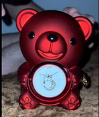 Caja de regalo con forma de oso giratorio y caja de rosas